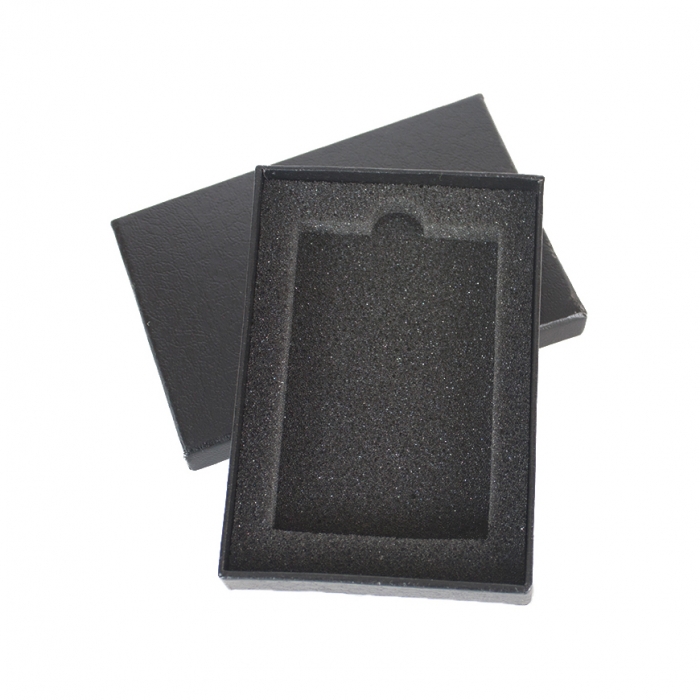 Matte Black Cardboard Box Gift Case with Card Case Foam Insert