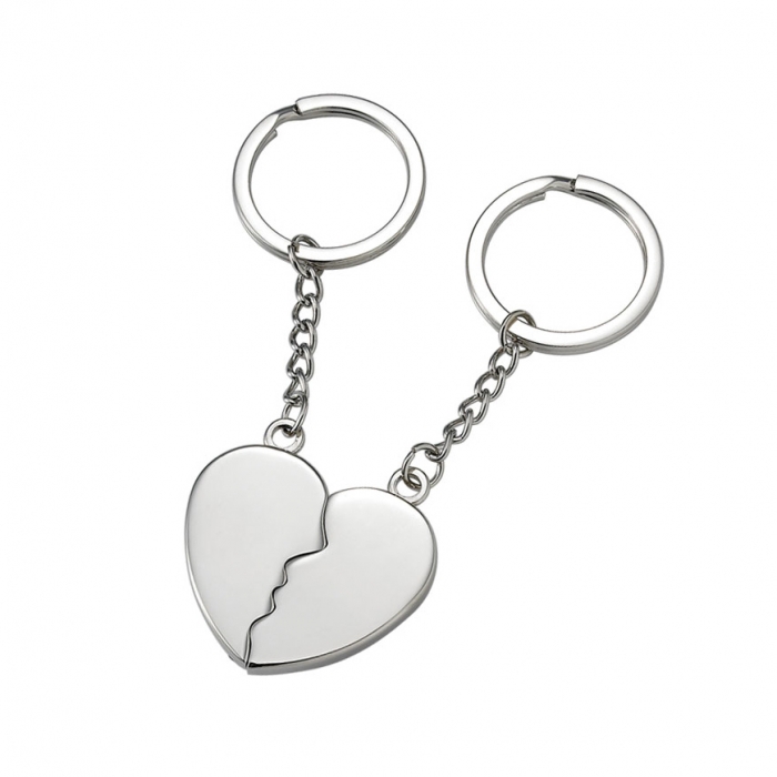 Heart slide mirror key chain